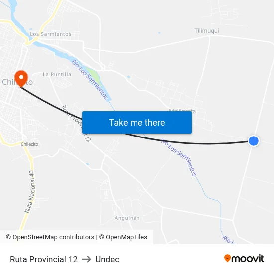Ruta Provincial 12 to Undec map