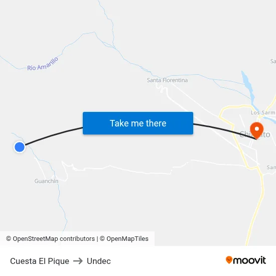 Cuesta El Pique to Undec map