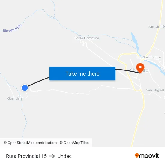 Ruta Provincial 15 to Undec map