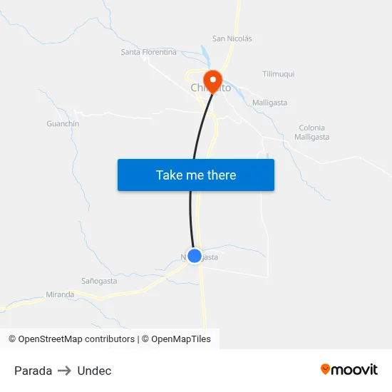 Parada to Undec map