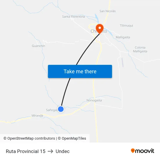 Ruta Provincial 15 to Undec map