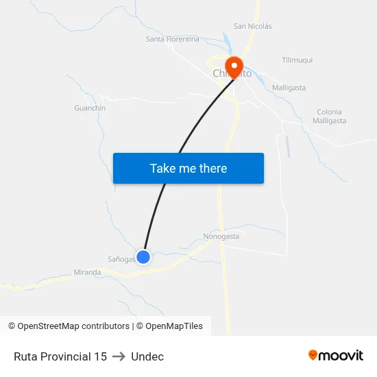 Ruta Provincial 15 to Undec map