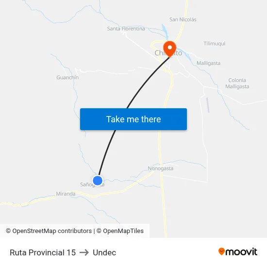 Ruta Provincial 15 to Undec map