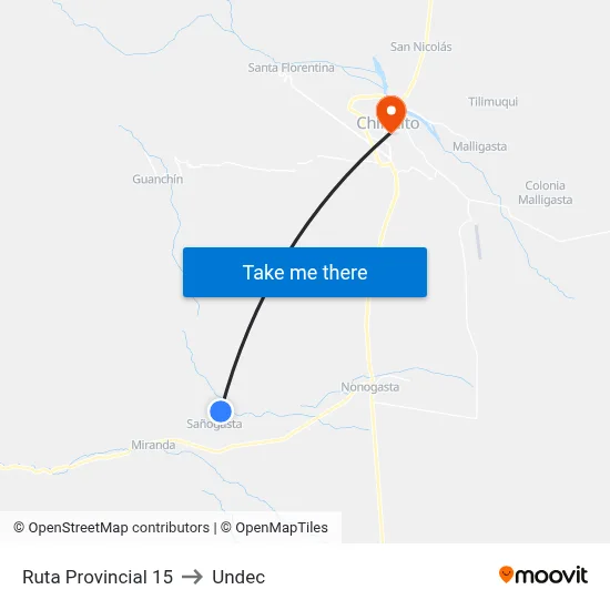 Ruta Provincial 15 to Undec map