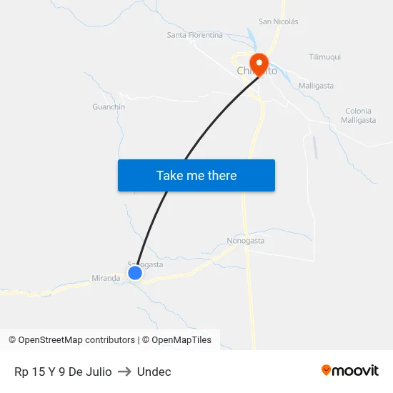 Rp 15 Y 9 De Julio to Undec map