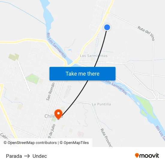 Parada to Undec map