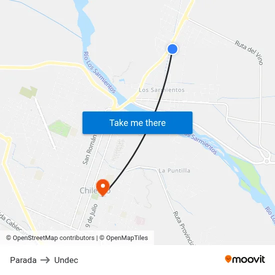 Parada to Undec map