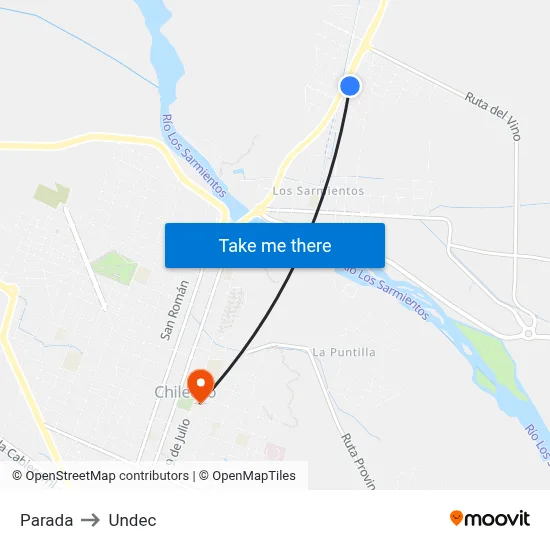 Parada to Undec map