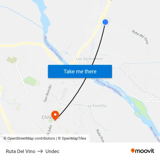 Ruta Del Vino to Undec map