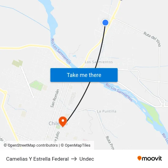 Camelias Y Estrella Federal to Undec map