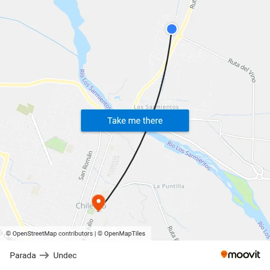 Parada to Undec map