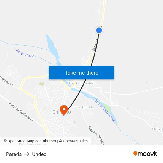 Parada to Undec map
