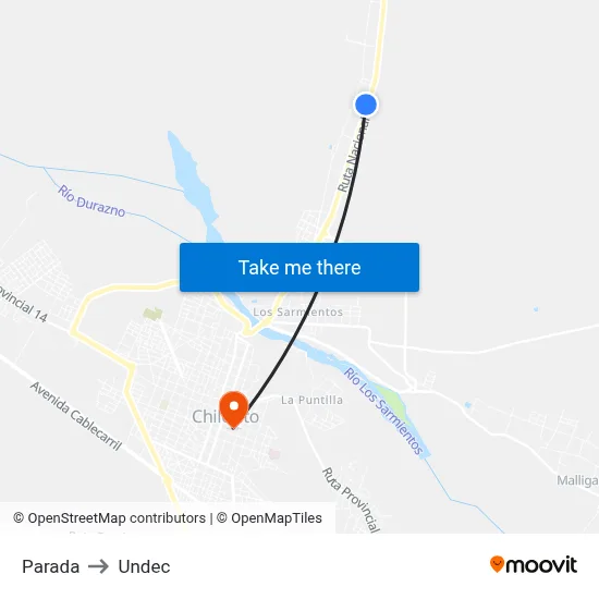Parada to Undec map