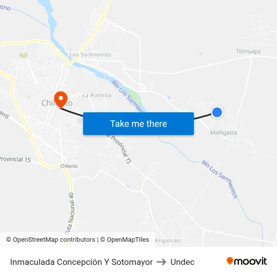 Inmaculada Concepción Y Sotomayor to Undec map