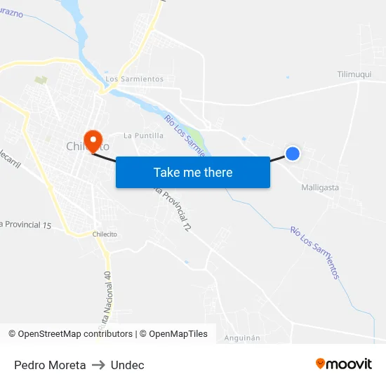 Pedro Moreta to Undec map
