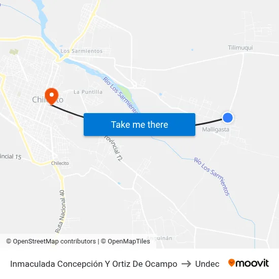 Inmaculada Concepción Y Ortiz De Ocampo to Undec map