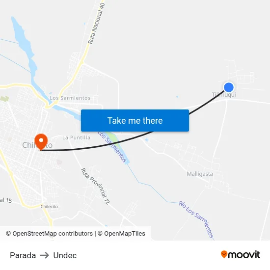 Parada to Undec map