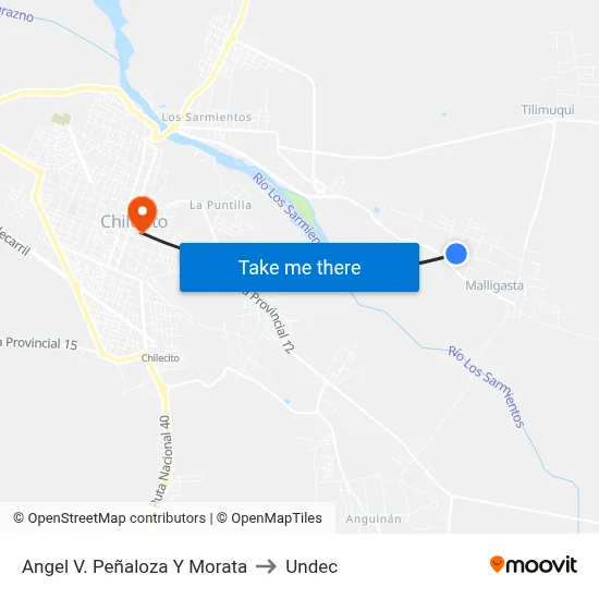 Angel V. Peñaloza Y Morata to Undec map