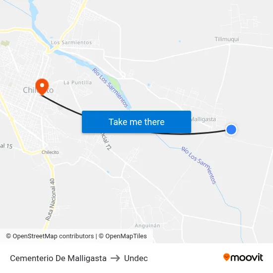 Cementerio De Malligasta to Undec map