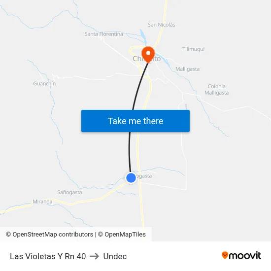Las Violetas Y Rn 40 to Undec map