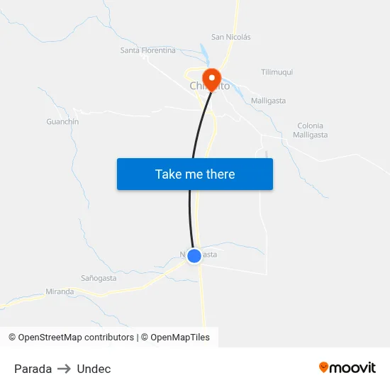 Parada to Undec map