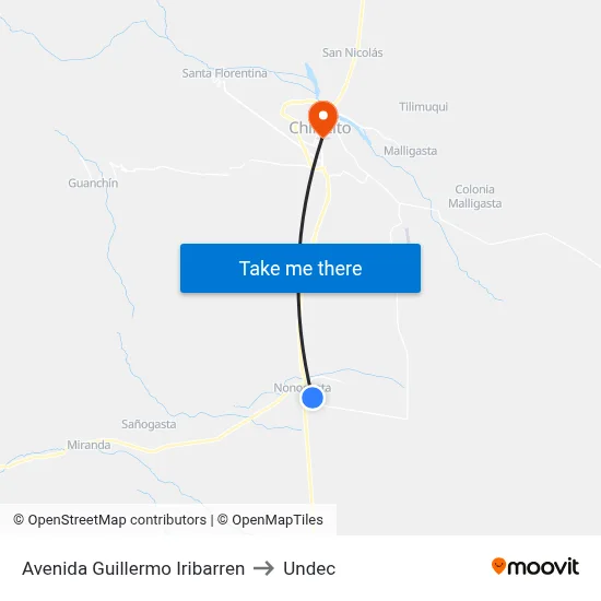 Avenida Guillermo Iribarren to Undec map