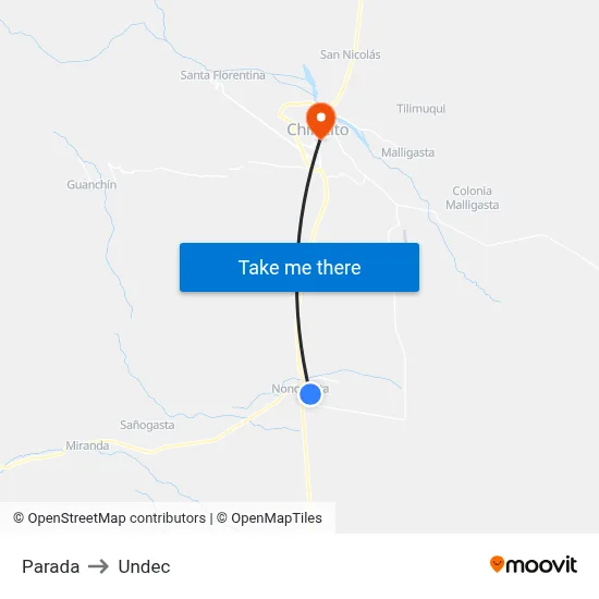 Parada to Undec map