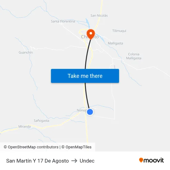 San Martín Y 17 De Agosto to Undec map