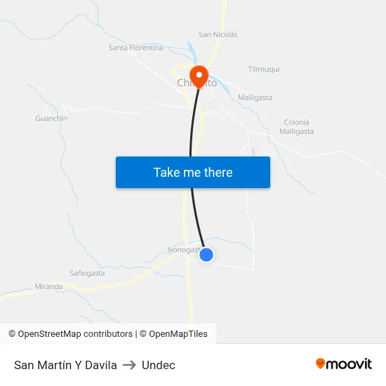 San Martín Y Davila to Undec map