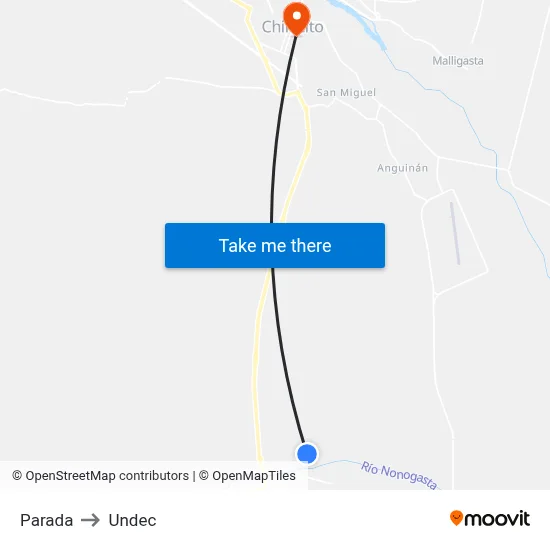 Parada to Undec map
