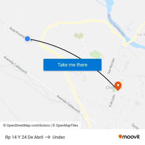 Rp 14 Y 24 De Abril to Undec map