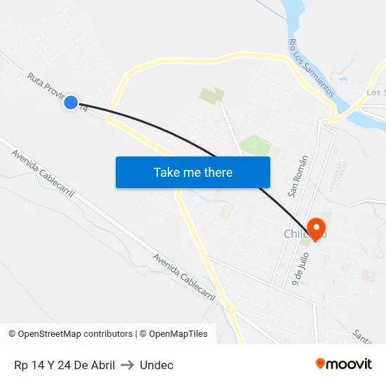 Rp 14 Y 24 De Abril to Undec map