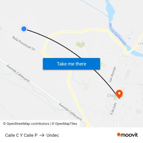 Calle C Y Calle P to Undec map