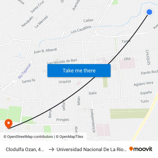 Clodulfa Ozan, 421 to Universidad Nacional De La Rioja map