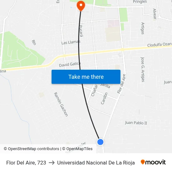 Flor Del Aire, 723 to Universidad Nacional De La Rioja map