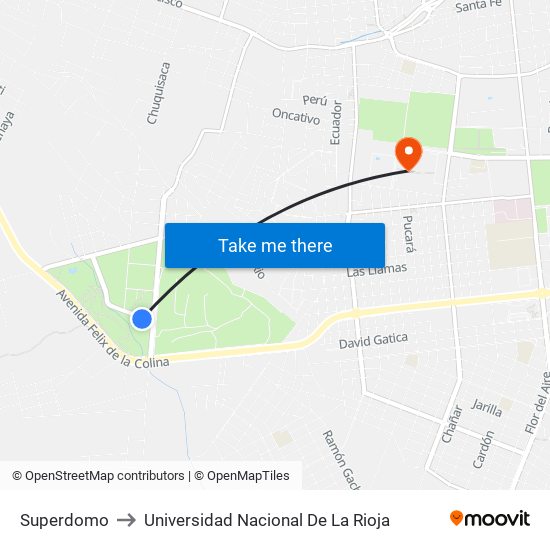 Superdomo to Universidad Nacional De La Rioja map