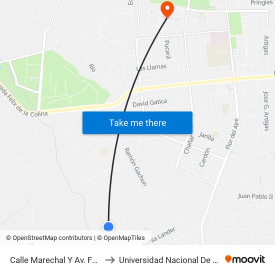 Calle Marechal Y Av. Favaloro to Universidad Nacional De La Rioja map