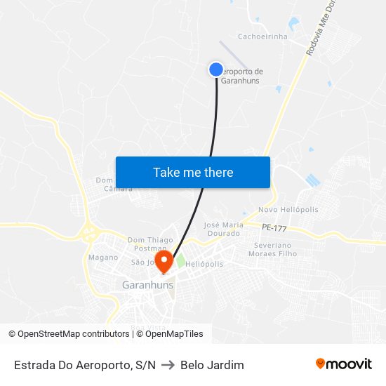 Estrada Do Aeroporto, S/N to Belo Jardim map