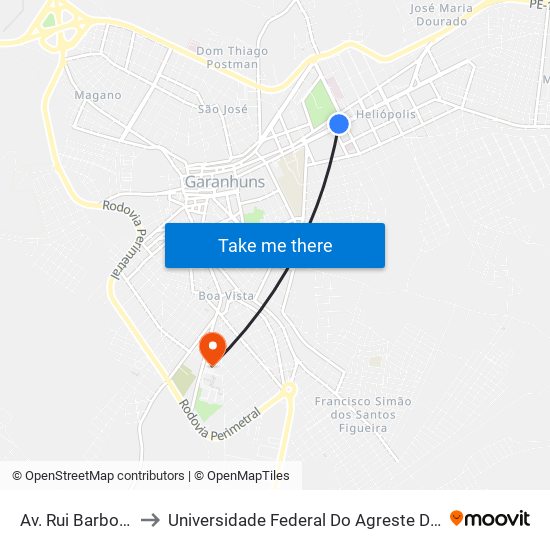 Av. Rui Barbosa, 479 to Universidade Federal Do Agreste De Pernambuco map