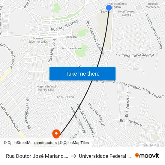 Rua Doutor José Mariano, 826 | Colégio XV De Novembro to Universidade Federal Do Agreste De Pernambuco map