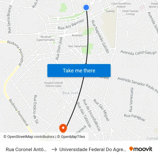 Rua Coronel Antônio Victor, 355 to Universidade Federal Do Agreste De Pernambuco map