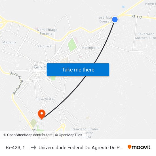 Br-423, 1689 to Universidade Federal Do Agreste De Pernambuco map