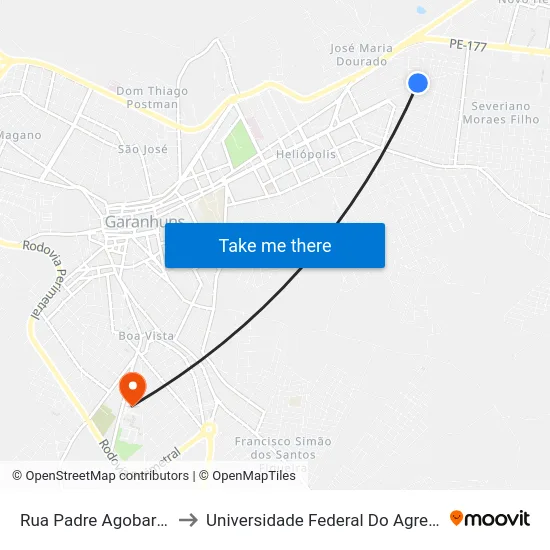 Rua Padre Agobar Valença, 568 to Universidade Federal Do Agreste De Pernambuco map
