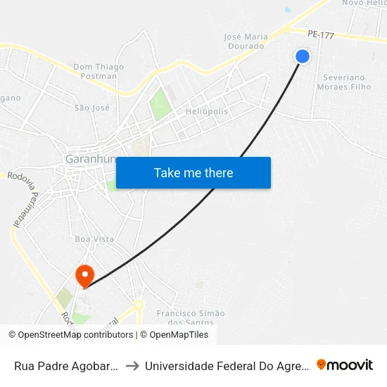 Rua Padre Agobar Valença, 647 to Universidade Federal Do Agreste De Pernambuco map