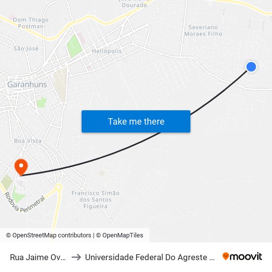 Rua Jaime Ovale, 362 to Universidade Federal Do Agreste De Pernambuco map