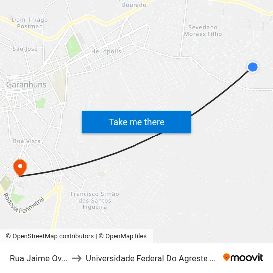 Rua Jaime Ovale, 362 to Universidade Federal Do Agreste De Pernambuco map