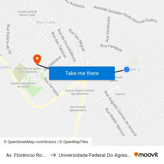 Av. Florêncio Rodrigues, 167 to Universidade Federal Do Agreste De Pernambuco map