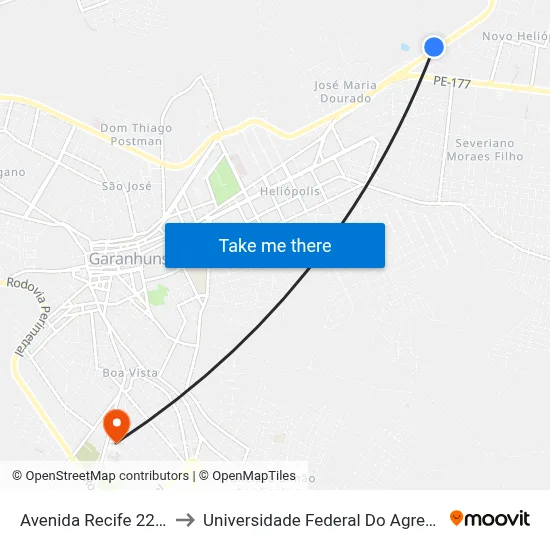 Avenida Recife 220 | Atacadão to Universidade Federal Do Agreste De Pernambuco map