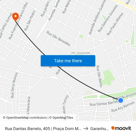 Rua Dantas Barreto, 405 | Praça Dom Moura to Garanhuns map