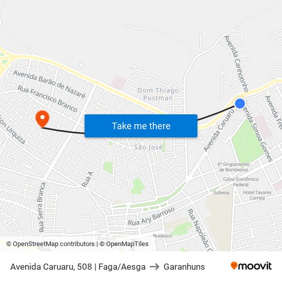 Avenida Caruaru, 508 | Faga/Aesga to Garanhuns map